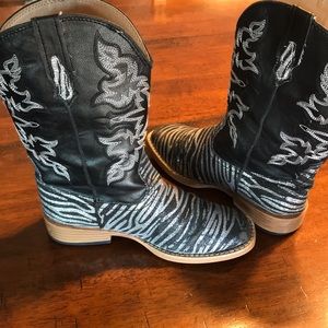 Roper Girls Zebra Boots